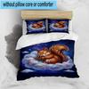 Squirrel Dreams Under Moonlight 3pcs Bedding,Including 1pc Duvet Cover And 2pcs Pillowcases Perfect for Christmas,Ideal for Bedroom, Dormitory