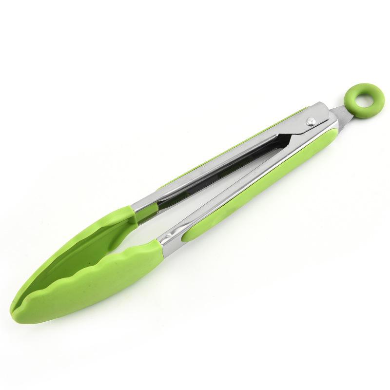 9Inch Heat-Resistant Food Tong Non-Slip Silicone Grilling Tong Salad Bread Serving Tong Barbecue Clip Clamp Kitchen Accessories