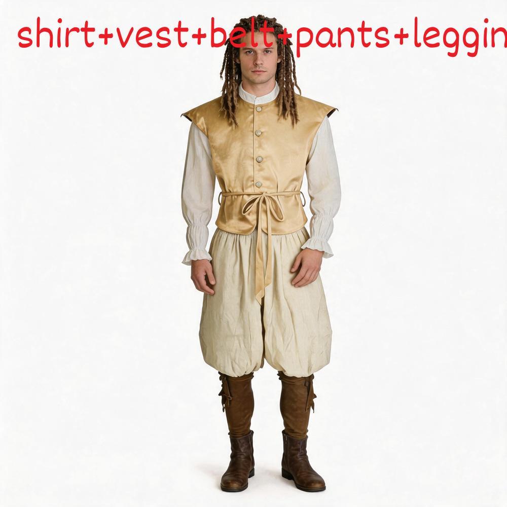 Renaissance Pirate Cosplay Outfit With Velour Material For Theatrical Events