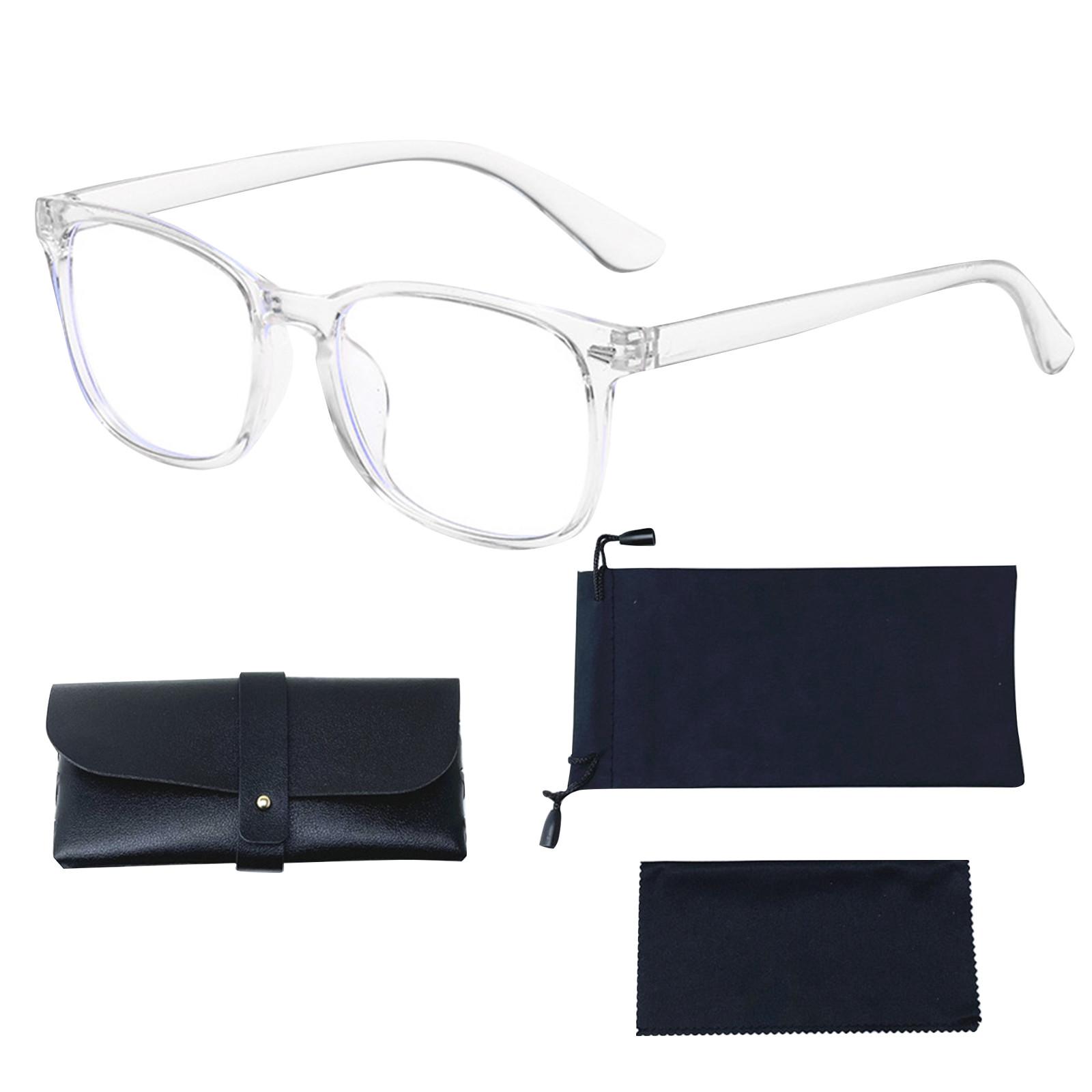 

Квадратні окуляри проти синього світла для чоловіків і жінок із прозорим годинником, мобільним телефоном, окулярами для комп’ютера, оправою для жінок, чоловіків One Size