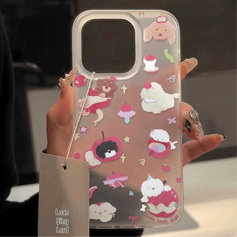 Apple Dog Frosted Fun Soft Case for iPhone 13/14/15/16/17 Pro Max