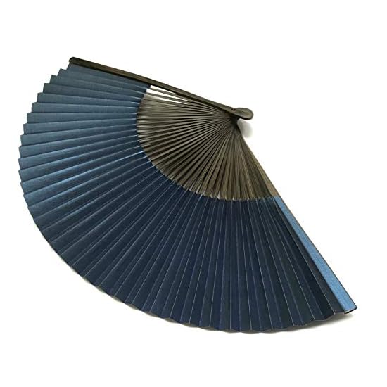 [Hanakanzashi] Folding Fan Men's Sensu Milky Way Tanabata Hemp Leaf Paper Fan Large Size Single Item