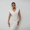 Women's Autumn Solid Color Cowl Neck Ruched Bodycon Dress