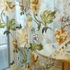 Embroidered Peony Window Room Divider Curtain Line Hanging On Rod Door Valance