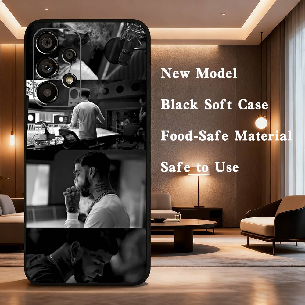 Rapper A-Anuel AA Real For Samsung Galaxy A53,31,52,72,41,Note,J7,8,9,5G,22,73,32,71, Soft Black Silicone Case