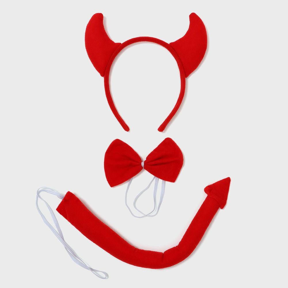 Demon Fancy Dress Costume Kit Costume Cosplay Devil Tail + Bowtie  for Halloween Decorations