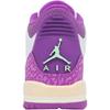 Air Jordan 3 Retro GS Joker Kids Sneakers White Vapor-Green Vivid-Purple HQ0784-100