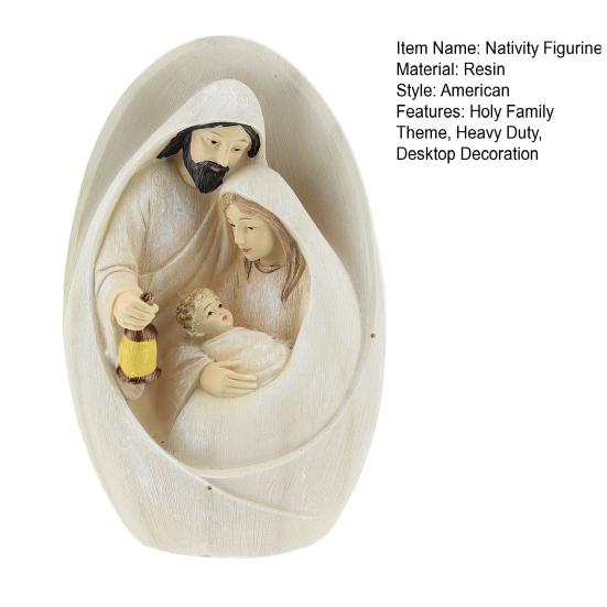 Holy Family Resin Figurine Nativity Advent Statue Joseph Virgin Mary Birth
