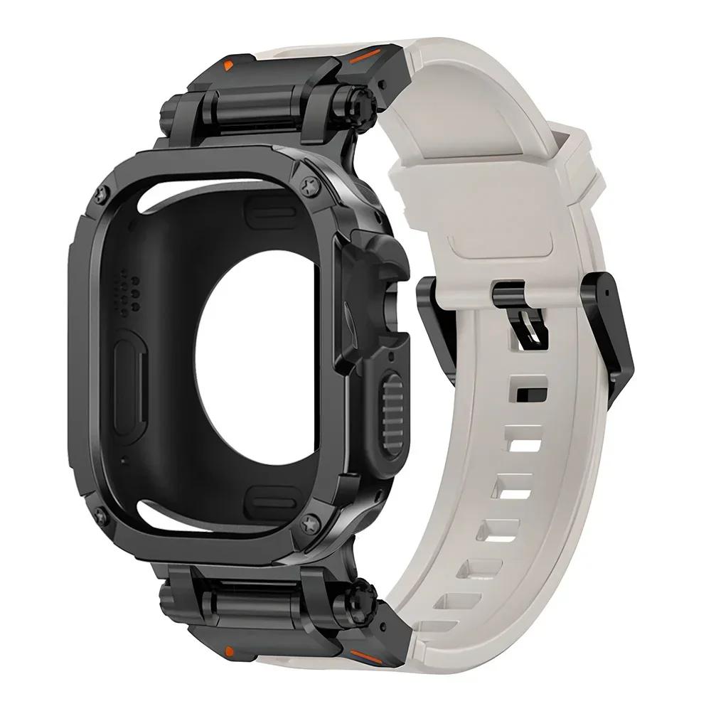 Armband+Hülle für Apple Watch Band Ultra 2 49mm 44mm 45mm TPU Schutzhülle Abdeckung Silikonarmband für IWatch Serie 9 8 7 6 5 4