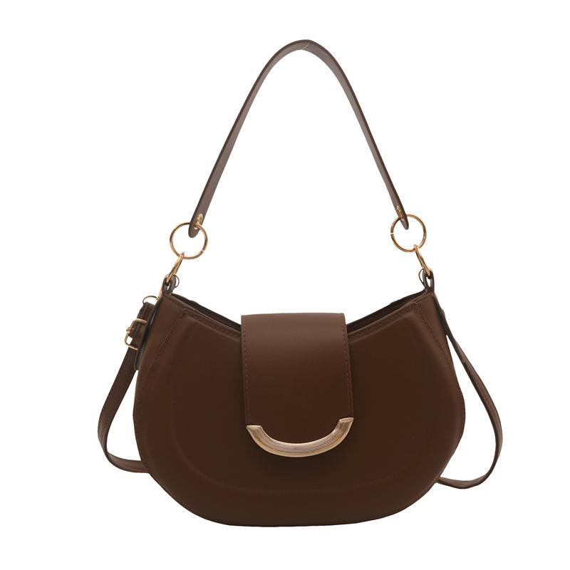 

Модная нишевая сумка под мышкой новая простая ручная сумка сумка на плечо пряжка темперамент сумка-мессенджер коричневый