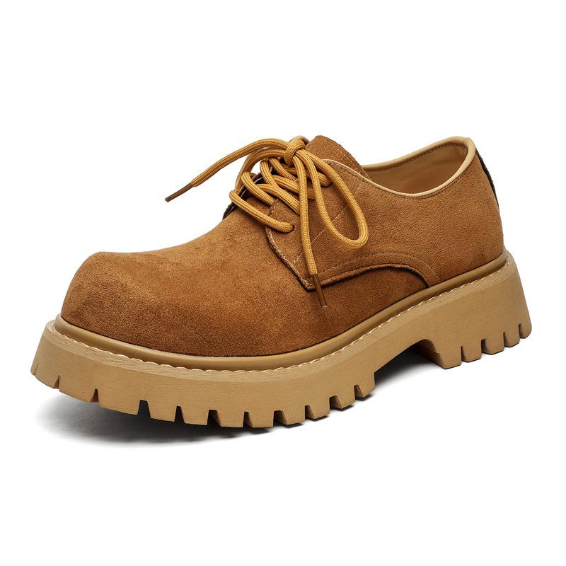 Derby shoes 2024 new Mickey big head shoes business casual platform round head leather shoes 5740-J