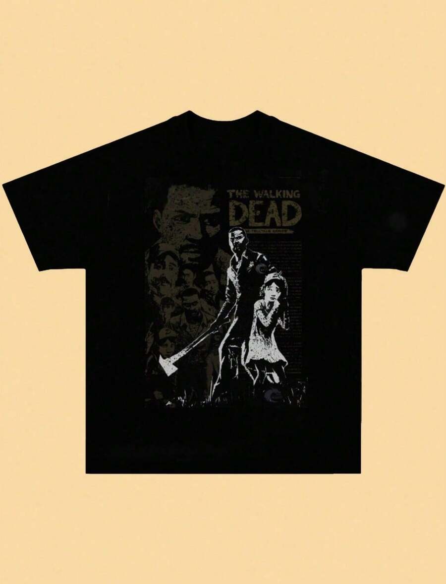 TV Show The Walking Dead Print Crew Neck T Shirt Sweatshirt Casual Wear Tops Plus Size Clothes S разноцветный