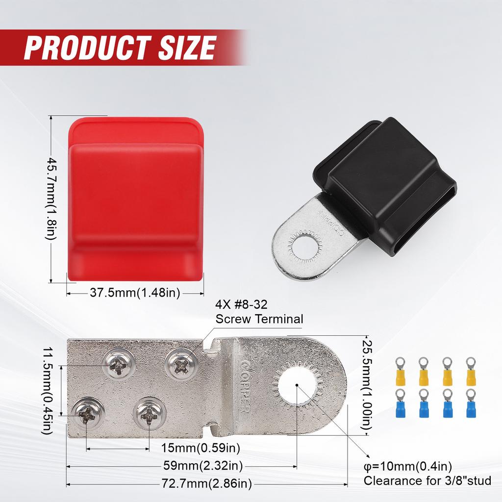 New Terminal Mount Tin-plated Copper With Captive Washer For Secure Positive and Negative Electrical Connections In Auto Battery