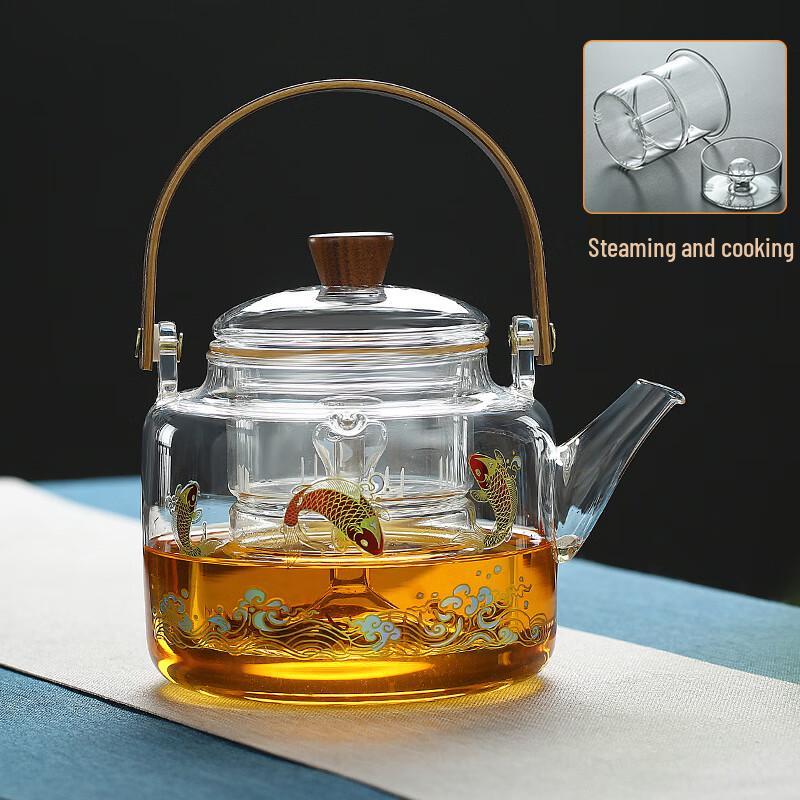 Multi-purpose Glass Beam Handle Teapot