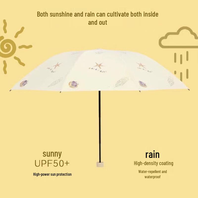 Heaven Umbrella Portable 3-Fold UV Protection Rain/Sun Umbrella