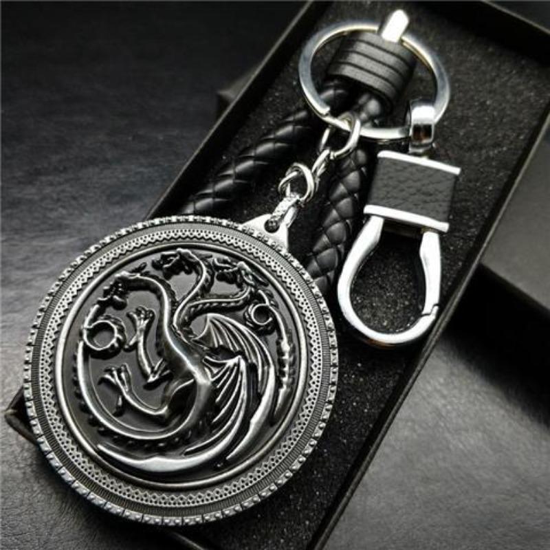 New Game Of Thrones Keychains Stark Wolf Head Dragon Badge Keychain Keyring Llaveros Of Movie Gifts For Friends