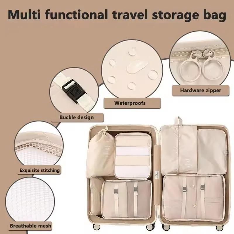 7/8/9-piece Set Travel Storage Bags,Digital Toiletries Shoes Clothes Organizer bag Suitcase Clothes Tidy Pouch,Packing Cubes Set