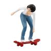 62KD 1/64 Scale Realistic Resins Skateboard Boy Girl Sculpture for Model Train Layouts and Dollhouses Landscape Decorations