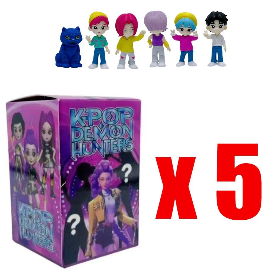 6Pcs Anime Kpop Devil Hunter Blind Box Fun Blind Bag Small Statue Peripheral Model Desktop Box Decoration Gift