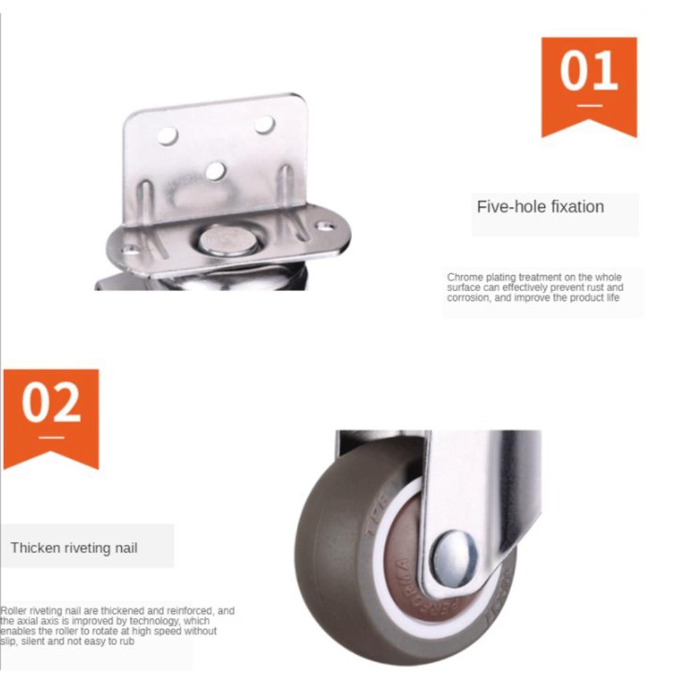 L Type Roller Baby Crib for Trolley Soft Rubber Swivel Caster Furniture Casters Bed Wheels Wheels