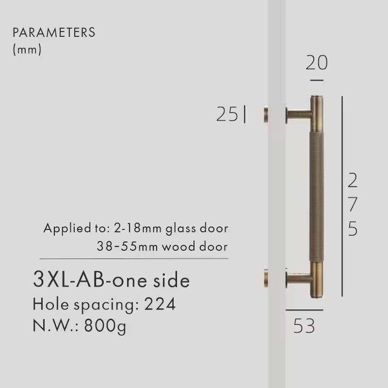 

Dooroom Латунные рифленые дверные ручки Двустворчатая дверь Деревянная дверь Душевая комната Односторонние Двусторонние Матовое золото Черные ручки