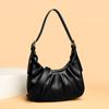 Minimally Designed Women's Shoulder Bag - Solid Color Pleated Handbag, Fashionable Crossbody Bag Suitable for Daily Use and Shopping