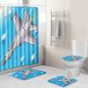 Creative Bathroom Non-Slip Floor Mat, Shower Curtain Combination Carpet, European And American Style Explosion Woman