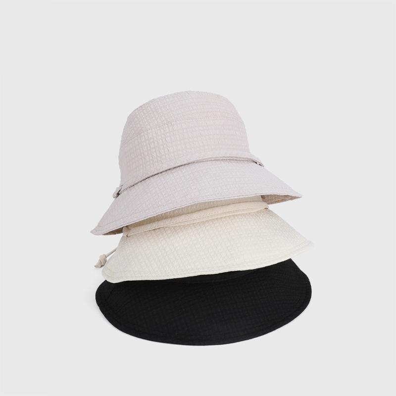Summer Outdoor Travel Sun Protection Hat Women's Bow Fisherman Hat Big Brim Basin Hat