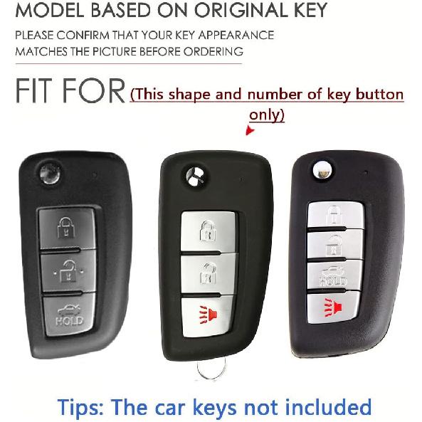 SANRILY ABS Plastic 2/3/4 Button Key Fob Cover for Nissan Rogue Sport Rogue S Rogue Select 2019 2018 Sylphy Pulsar Frontier Folding Flip Key Keyless
