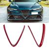 Carbon Fiber Front Grill Cover V shaped Grille Trim Fit for Alfa Romeo Giulia 2017 2020 Red
