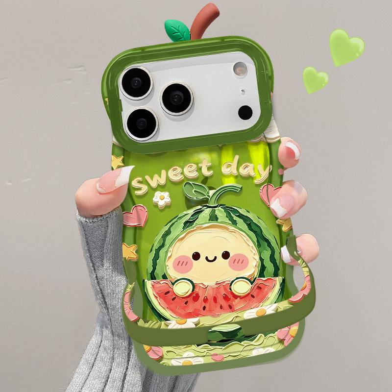 Oil Painting Watermelon Is Suitable for Apple 11promax Mobile Phone Case Iphone11 Transparent 11 Double Bracket 11 Cute Anti-drop