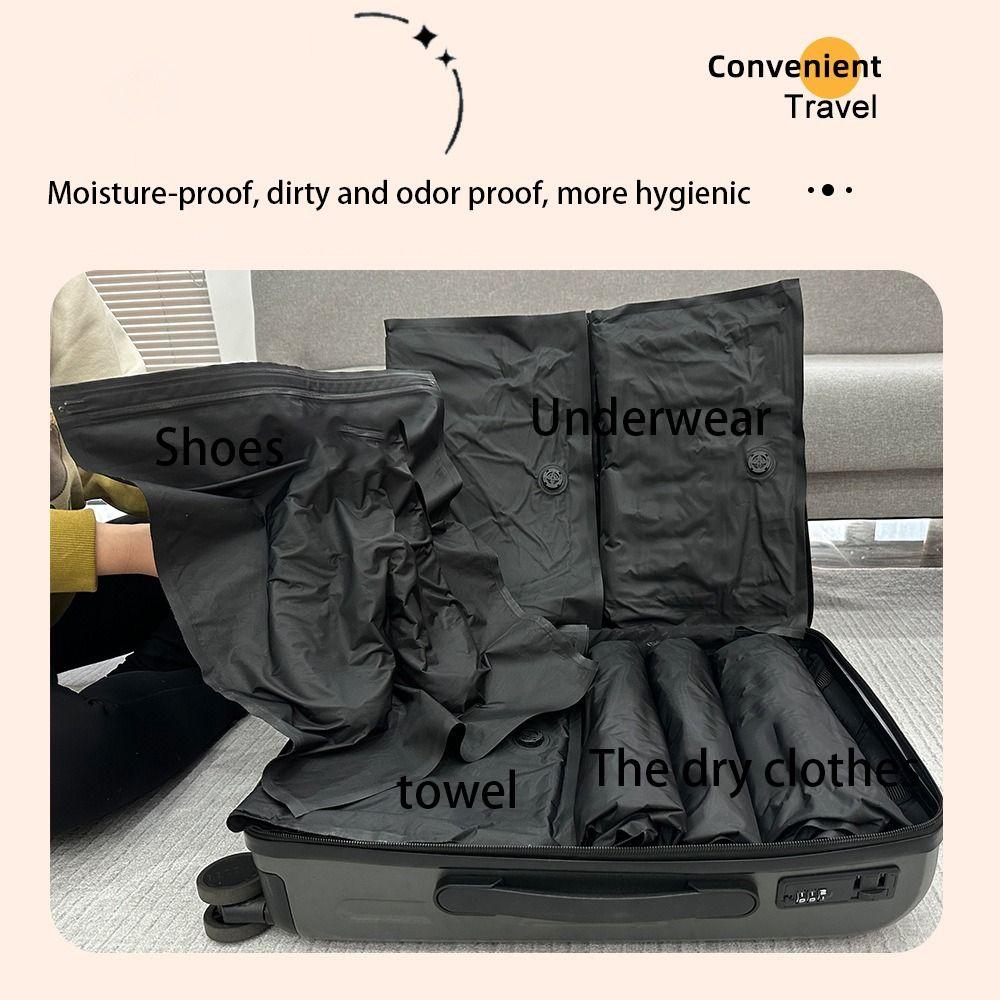 New Reusable Hand Roll Vacuum Bags Dustproof Portable Vacuum Compression Bag Space Saver Luggage Vacuum Storage Bag for Travel