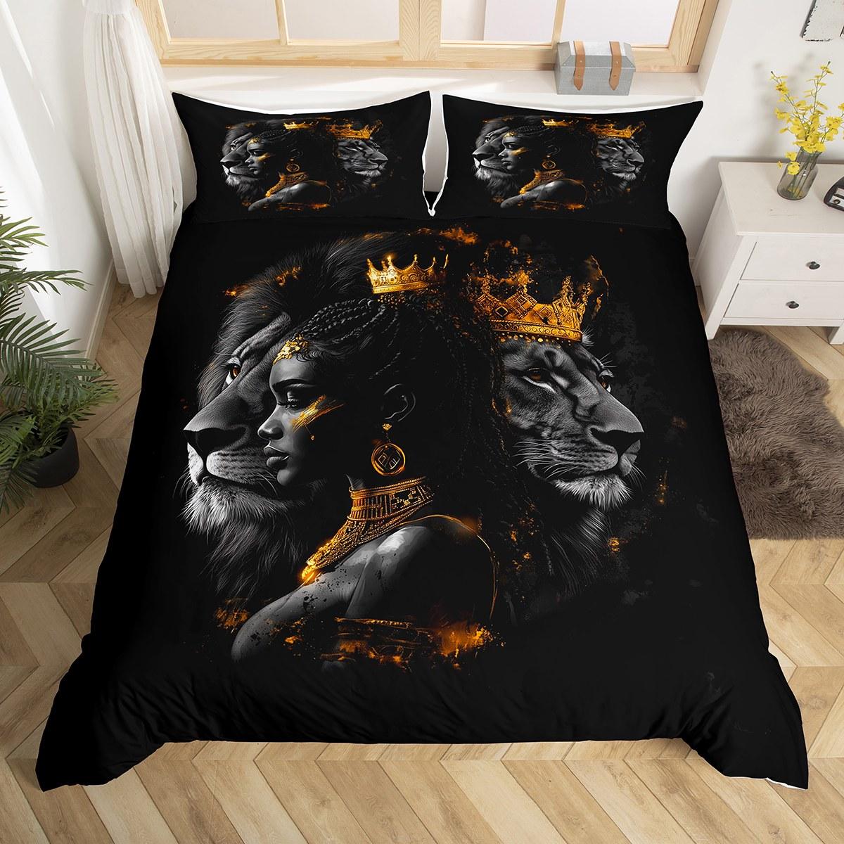 

Comforter Homewish Tribal Black Princess Wildlife Lion King Bedding Setsouthwestern Bohemian Style Bed Set Comforter (quilt)-EU Single(135*200cm)3pcs