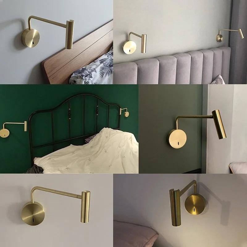 Nordic LED Wall Lamp with switch 3W spotligh Decoration Room Metal wall light indoor wall light For Home Bedroom Bedside light