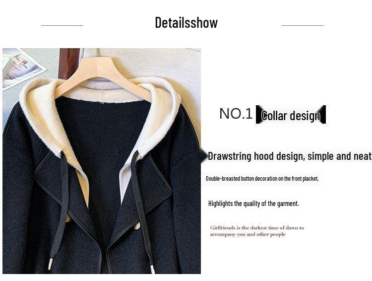 Dubbelsidig Huvförsedd Ullstickad Patchwork Smal Kofta