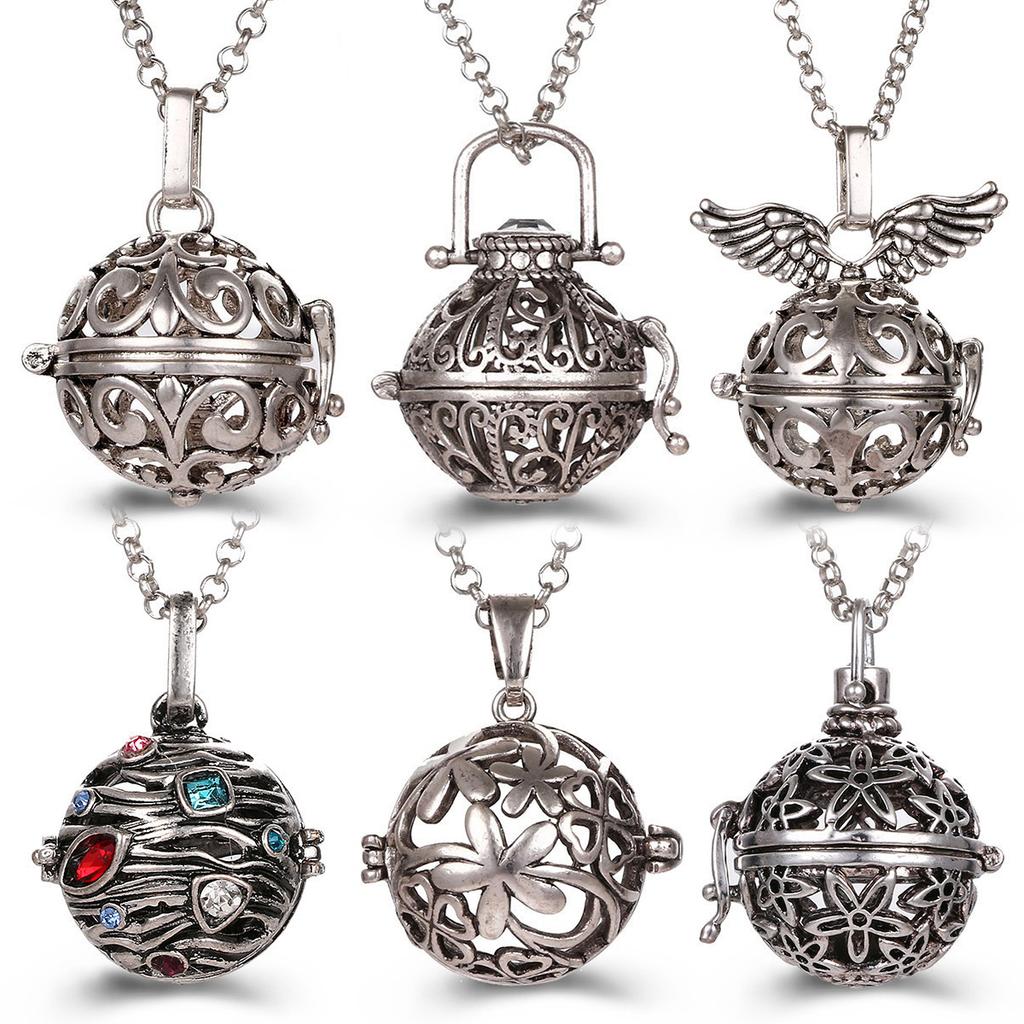 Aromatherapie Engelenvleugels Kleurrijk Zirkoon Kooi Medaillon Ketting Gloeiende Warme Bal Vrouw Mode Cadeau Diffuser Hanger Sieraden