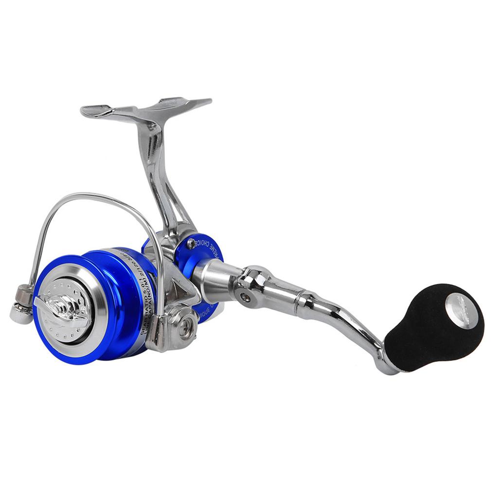 All Metal Mini Ice Winter Rock Sea Fishing Lure Spinning Reel Fishing Ling Wheel Tackleblue silver
