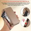 Wallet Case for Apple iPhone 17 ProMax- Zipper Crossbody Adjustable Lanyard Mirror Flip Shockproof Full Cover on iPhone 17/16/15/14/13/12/11/Plus/Pro