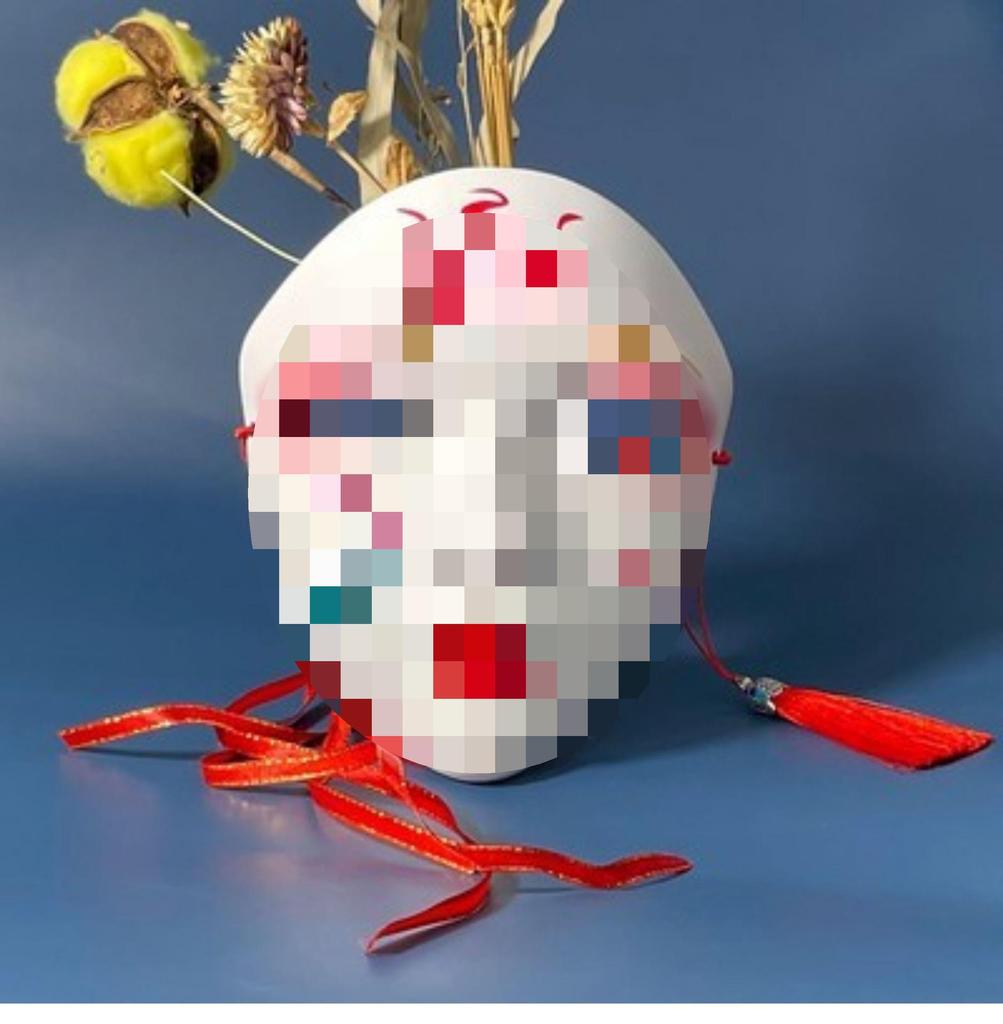 Maschera di Maschera Intera Dipinta a Mano in Stile Cinese per Donne - Accessorio per Festa Hanfu