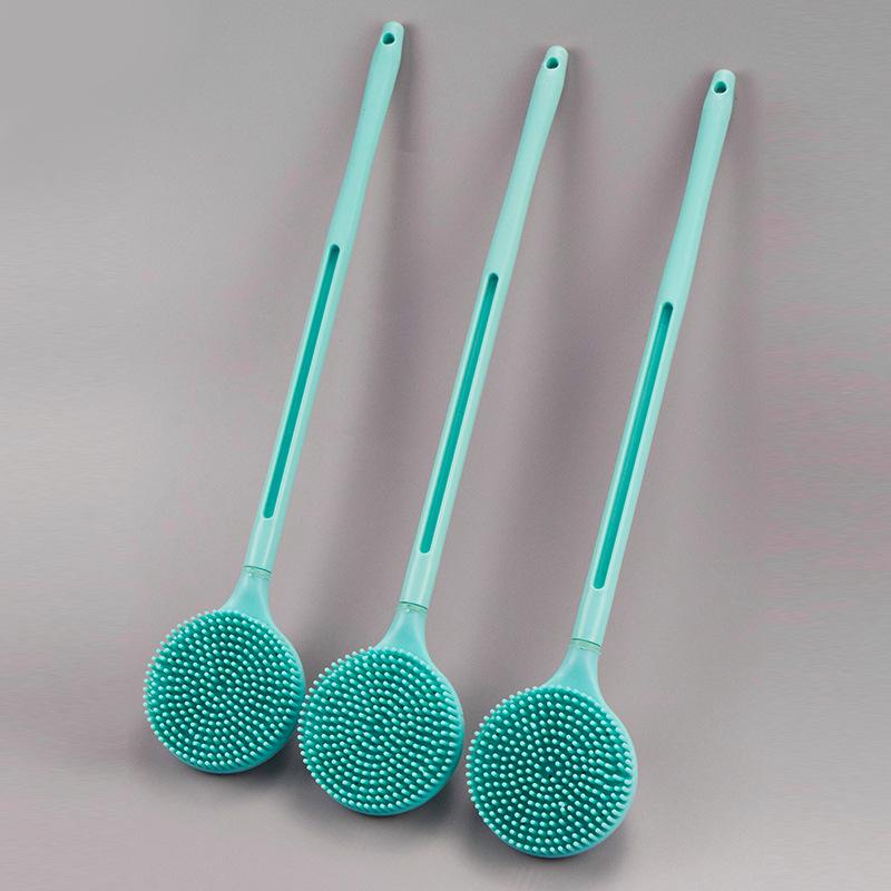 Dual-Sided Long Handle Silicone Bath & Shower Brush for Back Scrubbing and Massage Silicone Bath Brush небесно-голубой