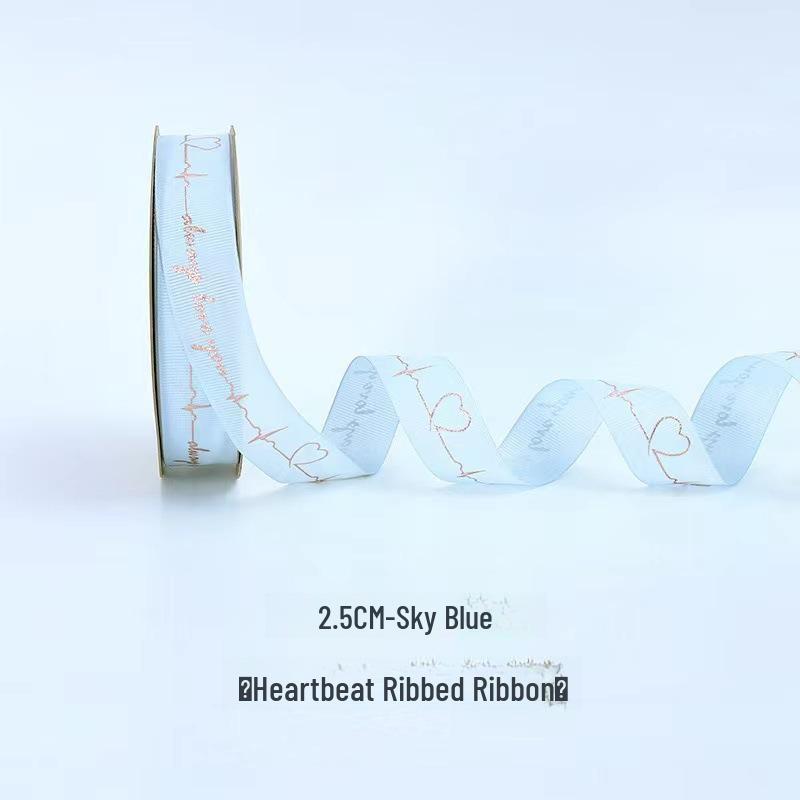 Gold-stamped Polyester Gift Ribbon Bow for Cakes & Floral Packaging