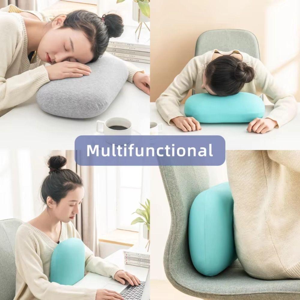 Portable Sponge Nap Pillow Macaron Color Soft Neck Pillow Multifunction Cervical Support Travel Sleeping Pillow Office