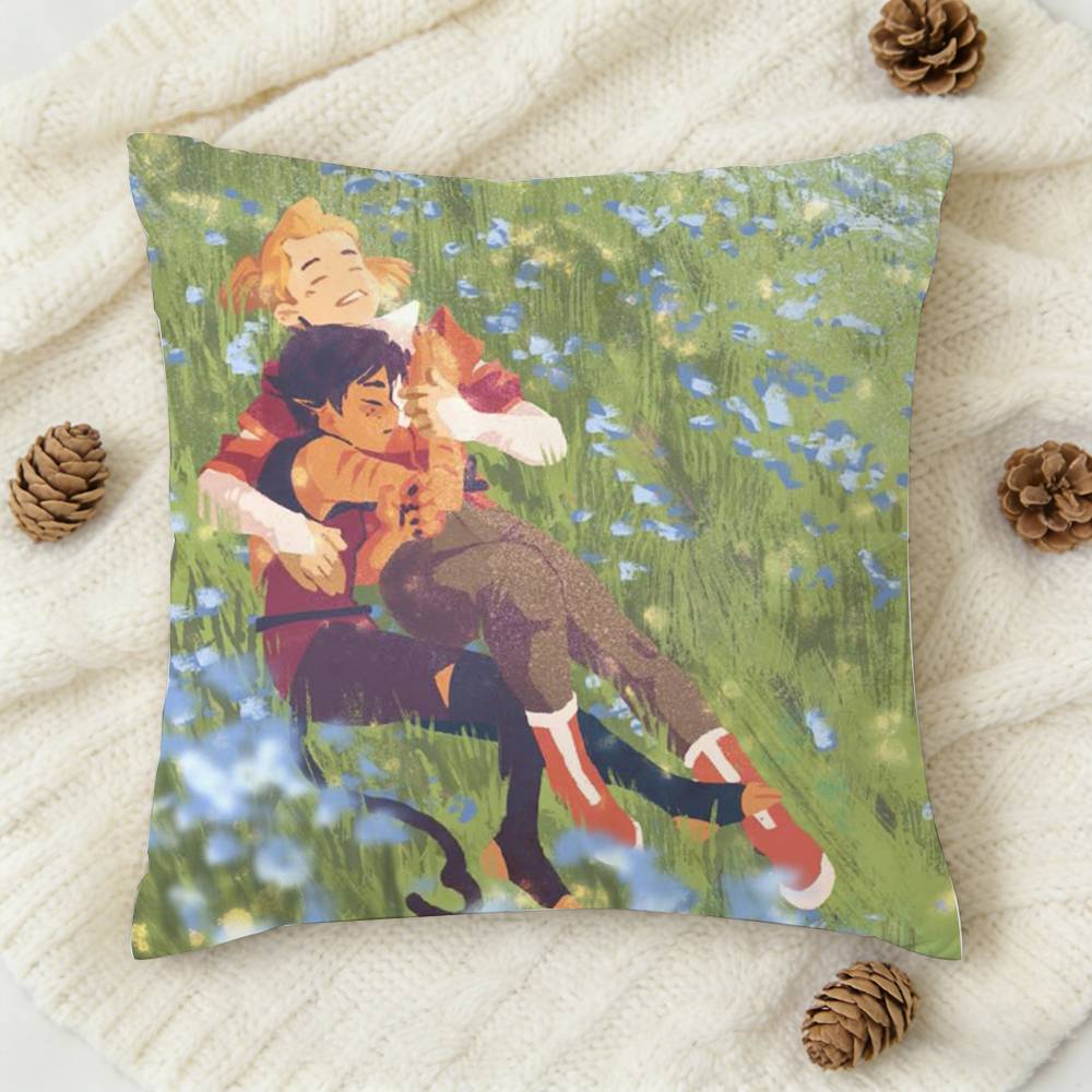 CCatradora Shera Vintage Anime Doublesided Printed Square Decorative Cushion Cover for Sofa Living Room Home Decor