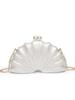 Women's Stylish One-Shoulder Crossbody Bag: Irregular Shell Acrylic Clutch for Weddings & Banquets