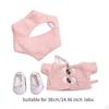 Stuffed Doll Coat Headwear and Shoes DIY Photo Props Costumes for 38cm Dolls Pink
