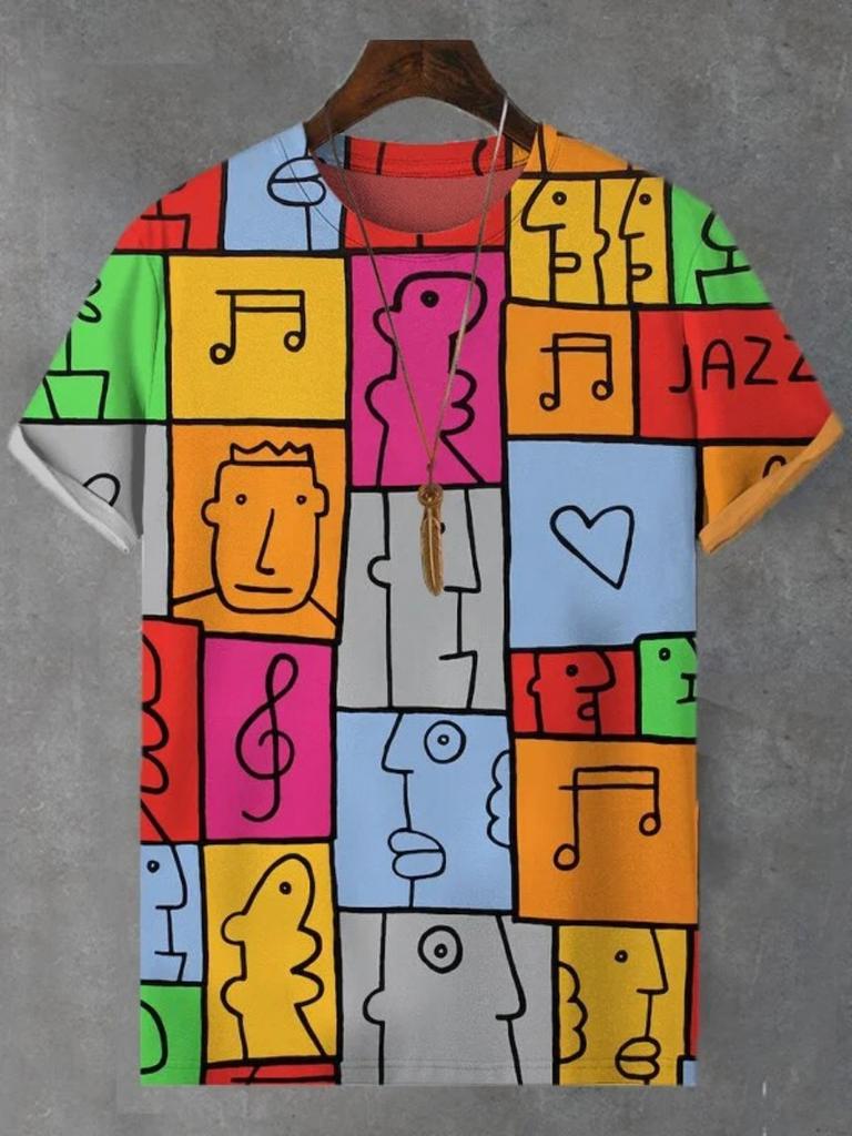 Summer Men's Funny Animal Cat Printed T Shirt Short Sleeved Tees Tops 3D Print O-Neck Shirts Party Casual Men's Clothing Apparel