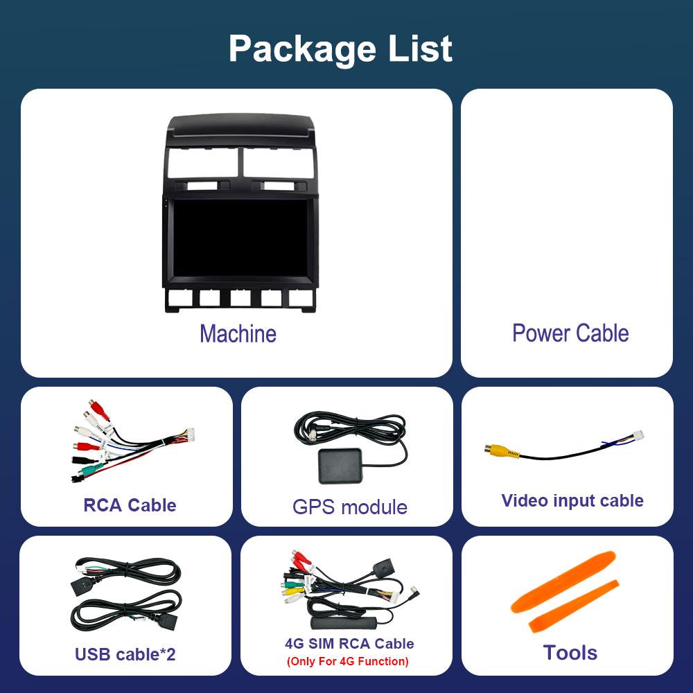 For VW Volkswagen Touareg 2002 - 2010 Car Radio Multimedia Player 4G GPS Navigation Android 14 WiFi DSP Stereo Touch Screen