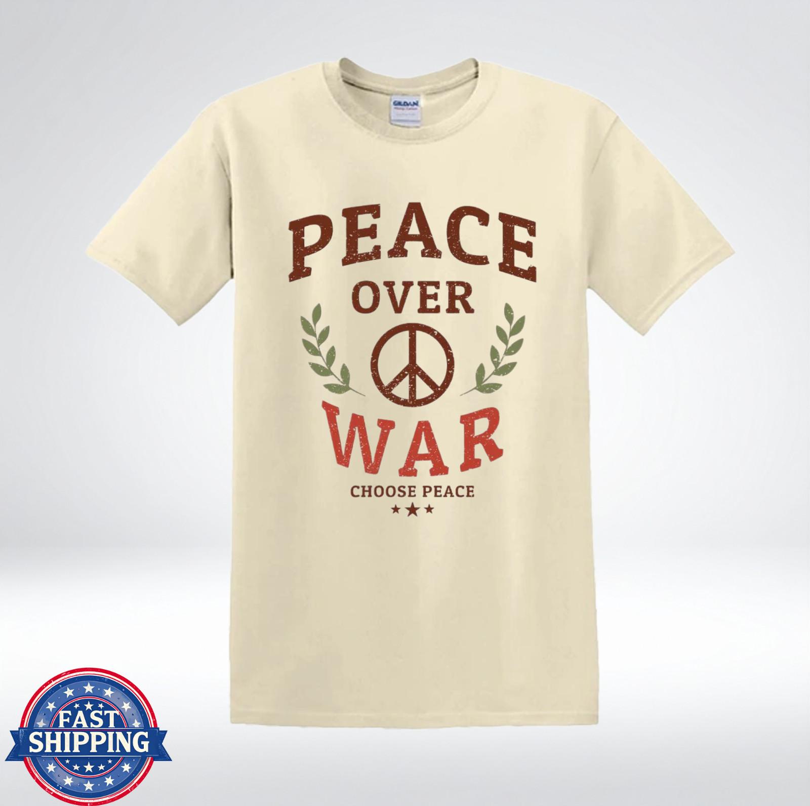 Peace Over War Vintage Retro Peace Sign Choose Peace T-Shirt L