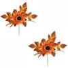 2pc Artificial Sunflower and Maple Leaf Bouquet Autumn Decorative Floral Arrangement for Home Living Room Dining Table Accent Pieces