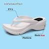 fashion Women's White Wedge Flip Flops Summer Beach Non Slip Pillow Slides Sandals Women Fashion Clip Toe Thick Platform Cloud Slippers